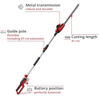 Einhell GC-HH 18/45 Li T-Solo Power X-Change Battery Hedge Trimmer 18V Lithium-Ion Hedge Trimmer with Rotating Main Grip 7 Position Tilt Motor Head No Battery or Charger