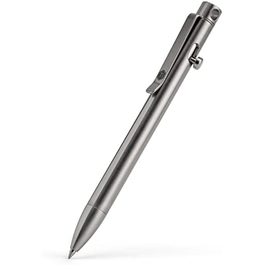 KeyUnity KP01 Ballpoint Pen with Clip, EDC Pocket Pen Titanium Alloy Retractable Metal Ballpoint Pen for Everyday Use Polished