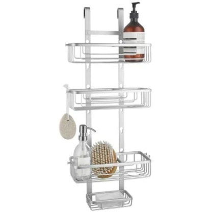 lakeland Adjustable Bath & Shower Caddy – Hangs Over Door Or On Wall Aluminium To Prevent Rusting
