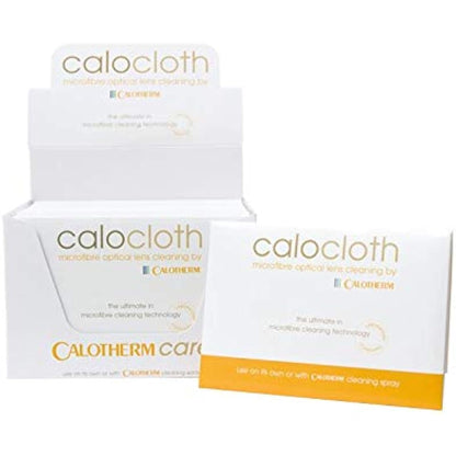 Calotherm Calocloth Pro Microfibre Optical Lens Cleaning Cloth PFAS Free 8"x6" - value carton x24 cloths,White,8 x 6-Inch