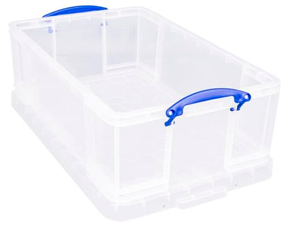 Really Useful Box Plastic Storage 50 Litre Clear (Pack Of 2)