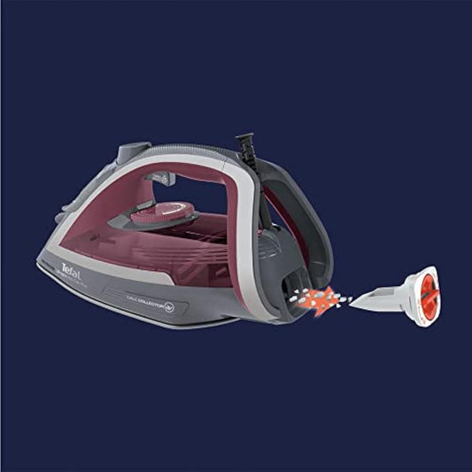 Tefal Ultraglide Steam Iron, 210 g/min Steam Boost, 50 g/min Continuous Steam, 250 ml Water Tank, 2800W Power, Non-Stick Durilium Soleplate, Auto Off, Anti-drip, Anti-Scale, Grey & Purple, FV5872