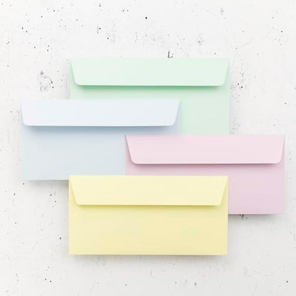 Clairefontaine - Ref 5455C - Pollen Adhesive Envelopes (Pack of 20) - DL Sized, 120gsm Paper, Printer-Compatible, Acid Free, Adhesive Strip for Easy Seal - Canary