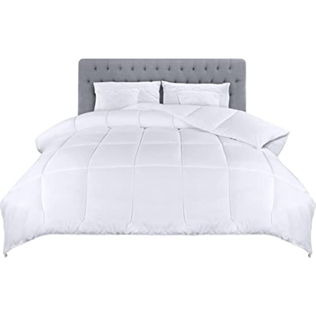 Utopia Bedding 4.5 tog Single Duvet with Corner Tabs, Microfiber Soft Breathable Duvet, Box Stitched All Year Round Quilt 135x200 cm (White)