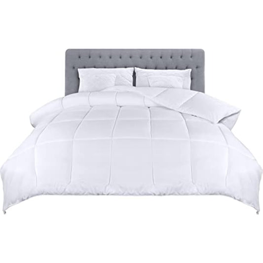 Utopia Bedding 4.5 tog Single Duvet with Corner Tabs, Microfiber Soft Breathable Duvet, Box Stitched All Year Round Quilt 135x200 cm (White)