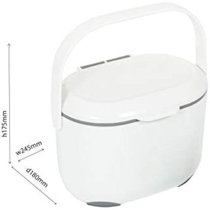 Addis 2.5L Compost Caddy - White & Metallic