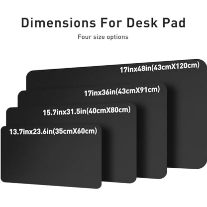 Leather Desk Pad Protector,Mouse Pad,Office Desk Mat,Non-Slip PU Leather Desk Blotter,Laptop Desk Pad,Waterproof Desk Writing Pad for Office and Home (91cm x 43cm, Black)
