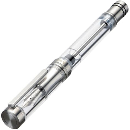 Asvine V200 Titanium Fountain Pen Vacuum Filling, Germany Bock Fine Point Clear Transparent Acrylic Smooth Writing Pen Case