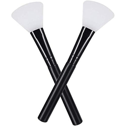 Face Mask Brush Silicone 2PCS Flexible Facial Mud Mask Applicator Brush, Hairless Moisturizers Applicator Tools, Wood Handle Mask Applicator for Mud, Clay, Charcoal Mixed Mask