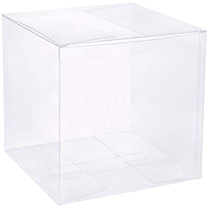 BENECREAT 10PCS Clear Wedding Favour Boxes 14x14x14cm Square PVC Transparent Gift Boxes for Candy Chocolate Birthday Party Gift Wrapping