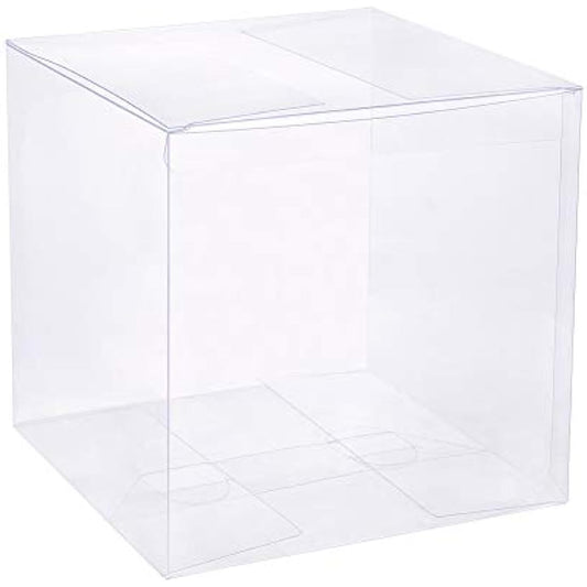 BENECREAT 10PCS Clear Wedding Favour Boxes 14x14x14cm Square PVC Transparent Gift Boxes for Candy Chocolate Birthday Party Gift Wrapping
