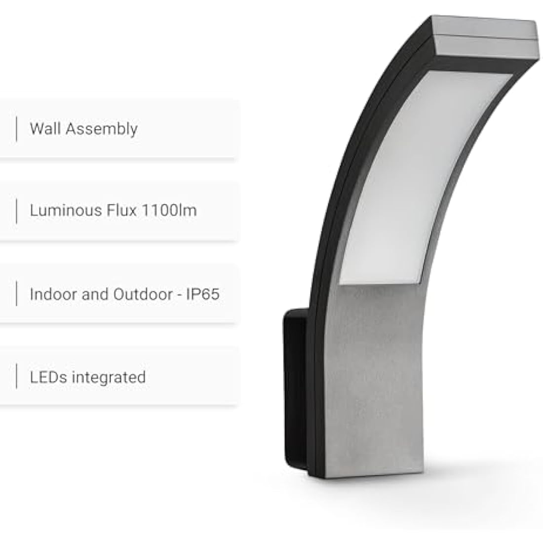 SEBSON Outdoor Wall Lights Mains Powered IP65 - Pack of 2 - LED Wall Lights 15W Cool White 5800K 1100lm - Outdoor Garden Lights, Outside Lights for Garage and Driveway