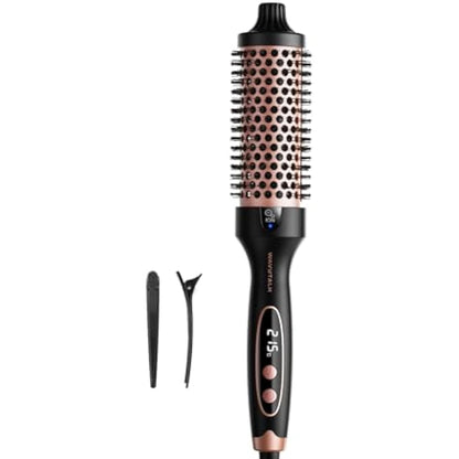 Wavytalk Thermal Brush, Blowout Boost Ionic Heated Hot Round Brush, to Make Hair Smoother & Shinier, Easy to Use & Less Damage, 38mm Barrel, 5 Temperature Settings, Dual Voltage, UK Plug, Rose Gold