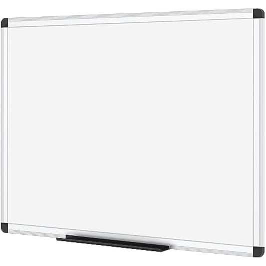 VIZ-PRO Magnetic Whiteboard Silver Aluminium Frame, W90xH60CM