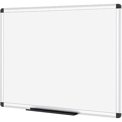 VIZ-PRO Magnetic Whiteboard 60 x 45 cm, Dry Erase White Board with Pen Tray, Silver Aluminium Frame, Dry Wipe Writing Board for Office, Home & School