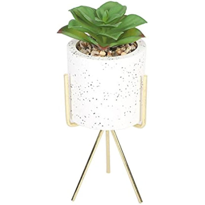 Sleepdown Halo Green Artificial Faux Plant Succulent Speckle Pot Stand for Home Office Bathroom Decor Indoor Decoration Aesthetics
