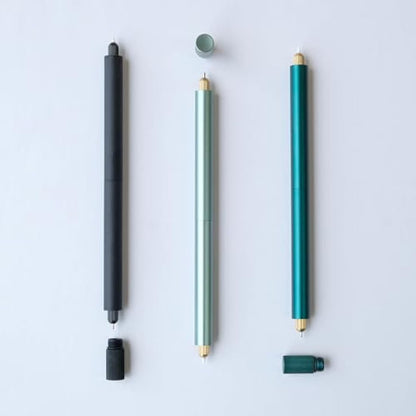 Tom's Studio Lumos Pro Duo Tip (Sage) | Refillable Fineliner, Writing & Brush Pen | Comes with 11 Tips, 3ml Deep Black Ink Sample & 2x Ink Reservoirs