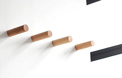 anaan One-Tenth Wooden Coat Hooks Wall Coat Rack, Beech, Set L/M/S