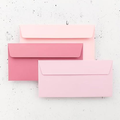 Clairefontaine - Ref 55655C - Pollen Adhesive Envelopes (Pack of 20) - DL Sized, 120gsm Paper, Printer-Compatible, Acid Free, Adhesive Strip for Easy Seal - Hydrangea Pink