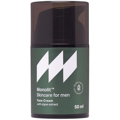 Monolit Face Cream with Algae Extract, For Man, Nourishing Avocado Oil, Anti-aging Spirulina, Moisturizing Coconut Oil, 50ml