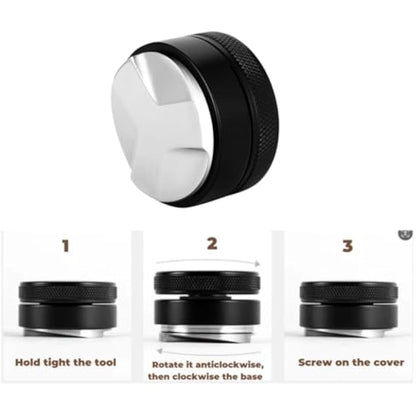 54mm Tamper and Coffee Distributor Set, Espresso Coffe Tamper 54mm with Spring Loaded and Base, Coffee Leveler for Coffee Machine Accessories Barista with Coffee Cleaning Brush (53mm)