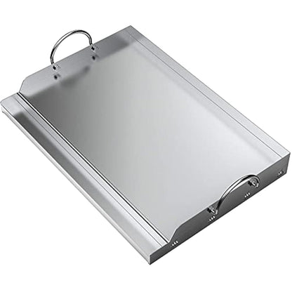 Onlyfire Stainless Steel Rectangle Griddle Plancha for Most BBQ Gas Grills and Charcoal Grills(58.4x40.6cm)