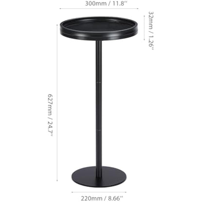 ZEXVIDA Small Round Coffee Table for Small Spaces,Drink Table for Living Room, Bedroom, Bathroom,Balcony (Black)