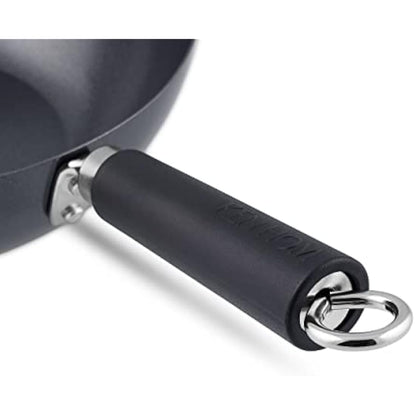 Ken Hom Carbon Steel Mini Wok, 20cm, Excellence, Induction Hobs Suitable/Metal Tool Safe/Phenolic Handle, Includes 1 x Chinese Wok Pan, KH420001