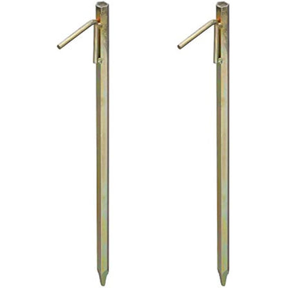 Relaxdays Heavy Duty Tent Stakes Set of 2, For Rocky Terrain, 51 cm, Camping Accessory, Galvanized Steel, Yellow