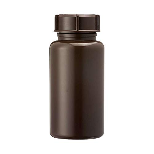3Wthings Pack of 2 wide-neck bottles made of LDPE with screw cap, 500 ml, colour: brown (lightproof)