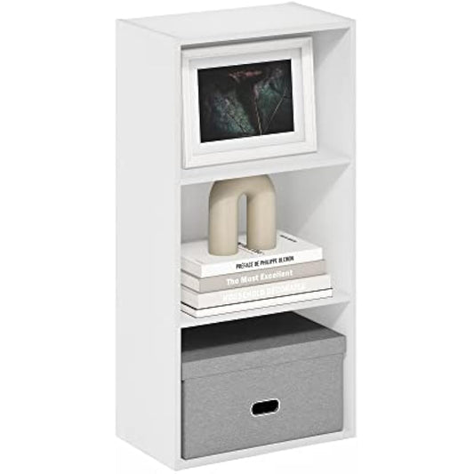 Furinno Luder 3-Tier Open Shelf Bookcase, White