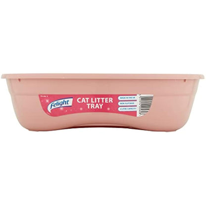 Felight Cat Litter Tray - Easy to Clean and Suitable for Kittens, Non-Slip Base, Made in the UK, Assorted Colours (42cm)