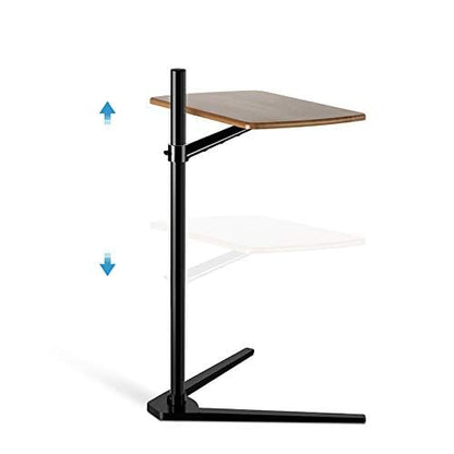 Thingy Club Overbed Table Stand, Height Adjustable Tray Side Table for Bed or Sofa Laptop Desk Black- Hickory Board
