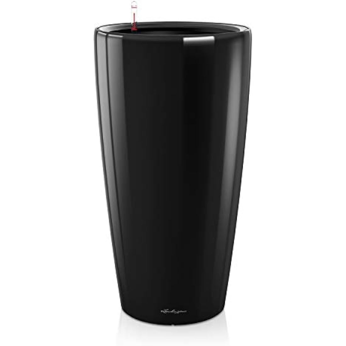 Lechuza RONDO 32 Self Watering Planter Large Plastic Indoor and Outdoor Plant Pot with Drainage Hole D40 H75 cm Black High-Gloss