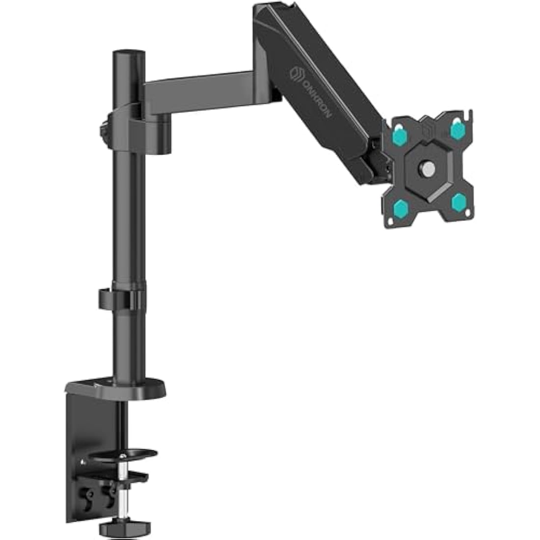 ONKRON Single Monitor Arm for 13 – 34 Inch Screens, Gas Spring Monitor Arm Desk Mount up to 8 kg, Screen Desk Clamp VESA 75x75 & VESA 100x100, Computer Screen Stand Tilt Swivel Rotation Black G70-B