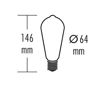 greenandco E27 ST64 LED Vintage Fflament Bulb 5W Replaces 35W 400lm 2000K Extra Warm White 360 230V, no Flicker, not dimmable, 8-Pack