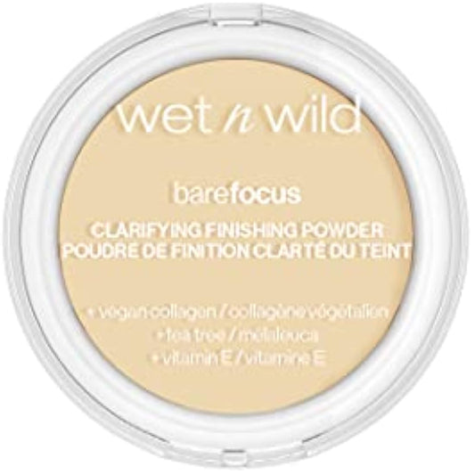 Wet n Wild, Bare Focus, Makeup Clarifying and Finishing Powder, Translucent and Matte for a Flawless Makeup Base, Long-Lasting, with Hyaluronic Acid and Vitamin E, for Fair/Light Skin Tones