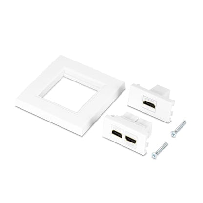 TNP HDMI Wall Plate (3 Port, White) HDMI Faceplate Socket Insert Jack Outlet Panel Mount Support 4K 60Hz HDR ARC/eARC Full HD 3D Ethernet High Speed Cable Extension Coupler f/Projector & Home Theater