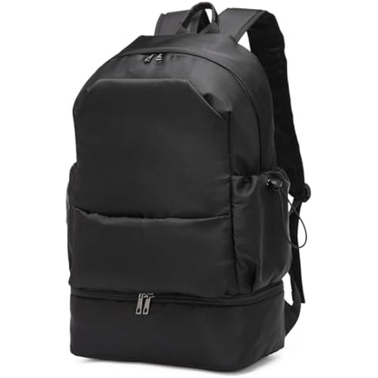 seyfocnia Sports Backpack for Men, Waterproof Gym Back Pack With Shoe Compartment Lightweight Travel Bag Casual Daypack-Black
