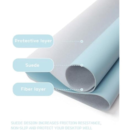 YSAGi Non-Slip Desk Pad, Waterproof PVC Leather Desk Table Protector, Ultra Thin Large Mouse Pad, Easy Clean Laptop Desk Writing Mat for Office Work/Home/Decor (90 x 43 cm, Light Blue)