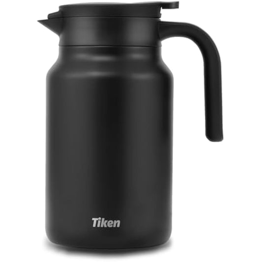 Tiken 1.5L Thermal Coffee Carafe Jug, Double Walled Stainless Steel Insulated Vacuum Coffee Flask for Hot &Cold Drinks