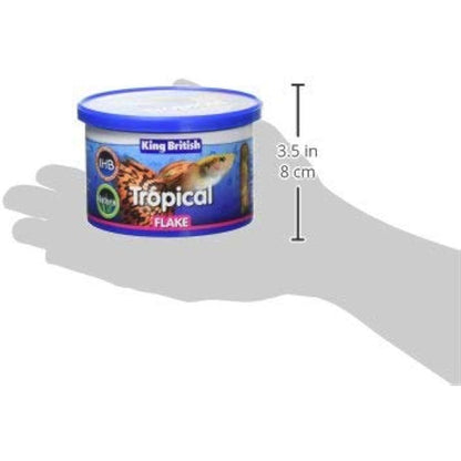 King British | Tropical Fish Flake With Immuno Health Booster | Complete Food for Tropical Fish | Helps Prevent Infection and Disease | High Protein Content | Includes Essential Vitamins | 55g
