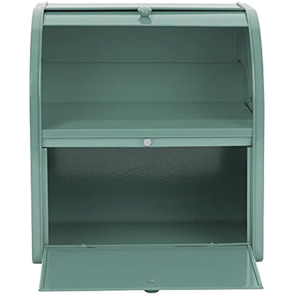 Hossejoy Double Layer Bread Bin - Large Capacity Black Roll Top Bread Box, Kitchen Bread Storage Container with Roll Top Lid, Double Layer Breadbox for Your Kitchen Countertop