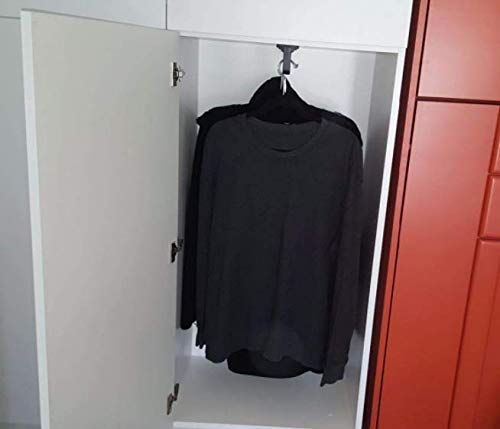 Uotyle Wardrobe Rail, Wardrobe Pull Out Clothes Hanger Rail Organizer Rack MetalStainless Steel Retractable Wardrobe Rail with Screw,40cm/15.7inch