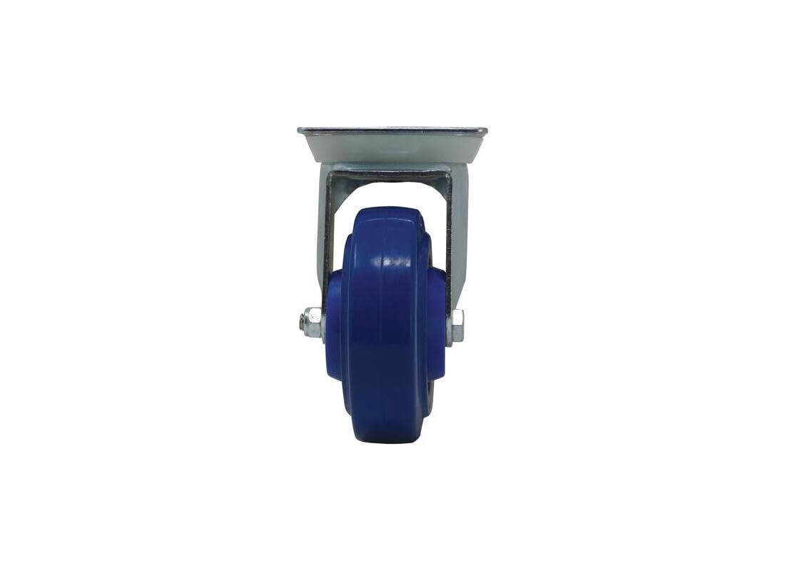 Shepherd Hardware 9260 4-Inch Swivel Caster, Elastic Blue Rubber, 265-lb Load Capacity