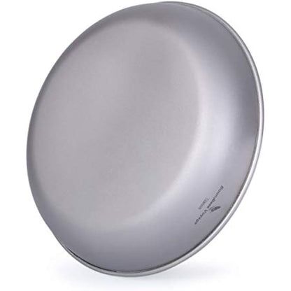 Boundless Voyage Ultralight Titanium Pan Dish Plate with Carry Mesh Bag Outdoor Titanium Dishware and Utensils Mess Kit for Camping Backpack Ti15139B