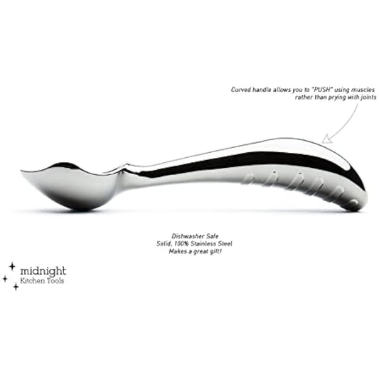 Midnight Scoop Stainless Steel Ice Cream Scoop for Hard Ice Cream (Dishwasher Safe Ice Cream Spade) Steel