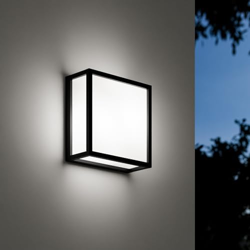 EBION Outdoor Wall Lantern, Exterior Light Fixture IP54 Waterproof, Modern Outside Wall Sconce, Aluminum Material, Anthracite Grey, E27 Max. 20W x 2 (Bulb Not Included)