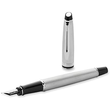 Waterman Expert Fountain Pen | Stainless Steel with Chrome Trim | Medium Nib | Gift Box