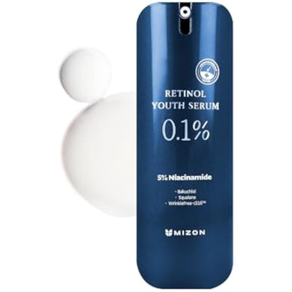 [MIZON] 0.1% RETINOL YOUTH SERUM (28g) Korean Skincare - Advanced Anti-Aging Serum with Retinol 0.1% and Bakuchiol - Brightening, Firming, and Smoothing - Anti-Aging & Anti-Wrinkle
